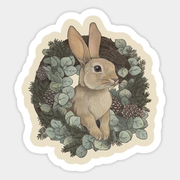Winter Rabbit Sticker by LauraGraves
